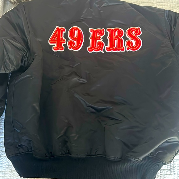 San Francisco 49ers Vintage 80s Starter Reversible Satin Bomber Jacket - Picture 1 of 5